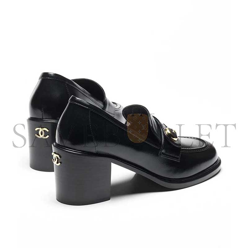 Ch**el moccasins shiny calfskin black